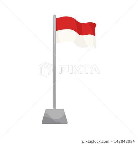 Illustration of Indonesian Flagpole Illustration of Indonesian Flagpole 142848084