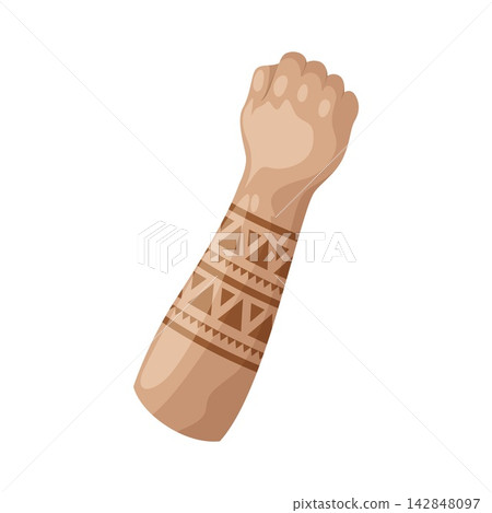 Illustration of Arm with Traditional Tattoo Illustration of Arm with Traditional Tattoo 142848097
