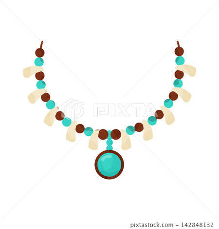 Illustration of Handmade Necklace Illustration of Handmade Necklace 142848132