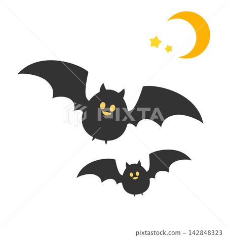 Halloween vector materials, cute illustrations, icons, designs, bats Halloween vector materials, cute illustrations, icons, designs, bats 142848323