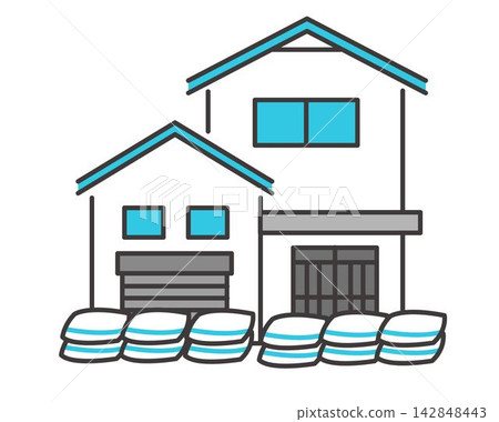 Sandbag vector illustration Sandbag vector illustration 142848443
