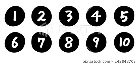 Handwritten circled numbers, easy to use for headings and key points. Handwritten circled numbers, easy to use for headings and key points. 142848702