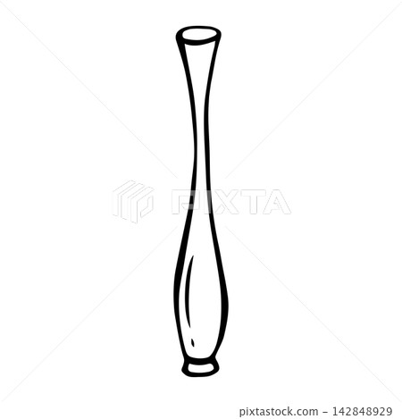 Porcelain antique vase. Isolated vector EPS bowl for flower. Graphic illustration hand drawn in black ink. Cottagecore, doodle. Outline sketch tall, narrow home elegant decor for ornamental plants. Porcelain antique vase. Isolated vector EPS bowl for flower. Graphic illustration hand drawn in black ink. Cottagecore, doodle. Outline sketch tall, narrow home elegant decor for ornamental plants. 142848929