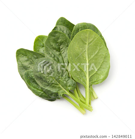 Spinach salad top view. Spinach salad top view. 142849011