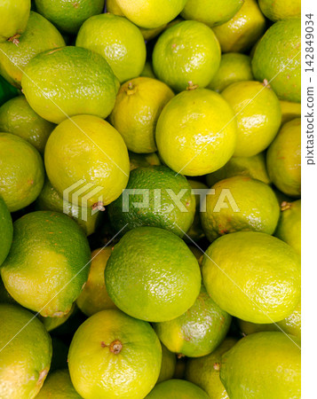 Fresh Green Limes Fruit Background 142849034