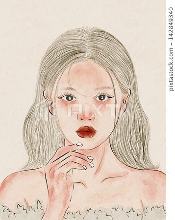portrait of a beautiful woman portrait of a beautiful woman 142849340