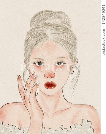 portrait of a beautiful woman portrait of a beautiful woman 142849341