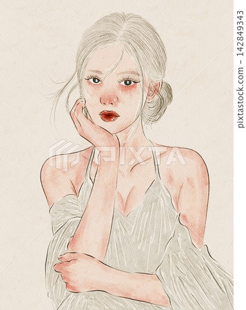 portrait of a beautiful woman portrait of a beautiful woman 142849343