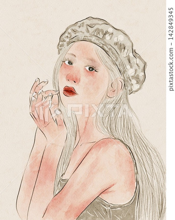 portrait of a beautiful woman portrait of a beautiful woman 142849345