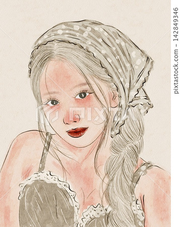 portrait of a beautiful woman portrait of a beautiful woman 142849346