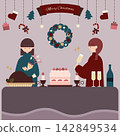 Women toasting at a Christmas party 142849534