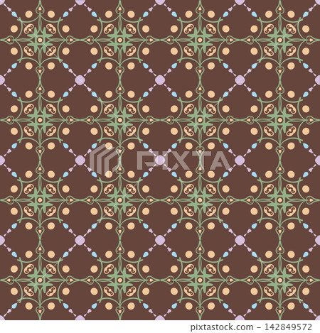 Seamless floral fabric spring for pattern backgrounds and all designs  142849572