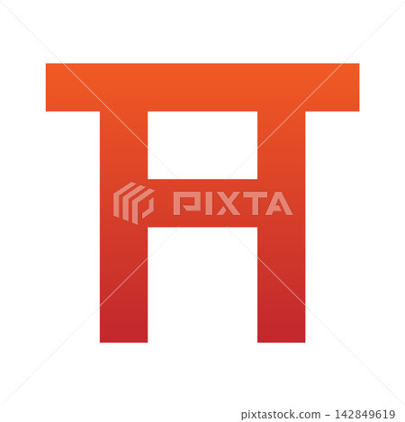 Shrine icon, simple design, torii gate, temple, religion, first shrine visit of the year, New Year's Day, Japan, vector illustration Shrine icon, simple design, torii gate, temple, religion, first shrine visit of the year, New Year's Day, Japan, vector illustration 142849619