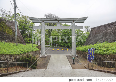 Japan April 29 2026 Sendai Castle Ruins torii gate entrance Japan April 29 2026 Sendai Castle Ruins torii gate entrance 142849992