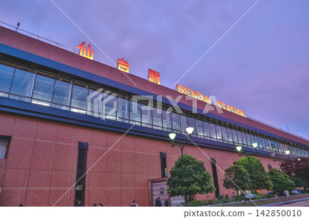Japan April 29 2026 Sendai Station building illuminated at dusk Japan April 29 2026 Sendai Station building illuminated at dusk 142850010