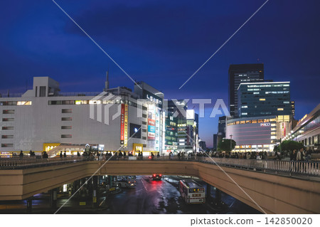 Japan April 29 2026 Sendai downtown skyline with illuminated buildings Japan April 29 2026 Sendai downtown skyline with illuminated buildings 142850020