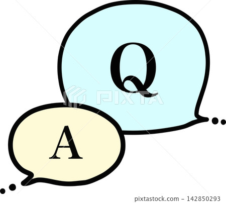 Q&A speech bubble icon illustration Q&A speech bubble icon illustration 142850293
