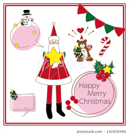 Cute Christmas illustration material Cute Christmas illustration material 142850490