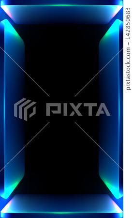 Futuristic Neon Frame Background with Glowing Cyan and Blue Light Borders Vertical 3D Portal Doorway Display Box, Sci Fi Technology Showcase and Modern Template Futuristic Neon Frame Background with Glowing Cyan and Blue Light Borders Vertical 3D Portal Doorway Display Box, Sci Fi Technology Showcase and Modern Template 142850683