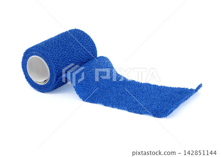 Blue self-adhesive bandage roll for medical and sports use Blue self-adhesive bandage roll for medical and sports use 142851144