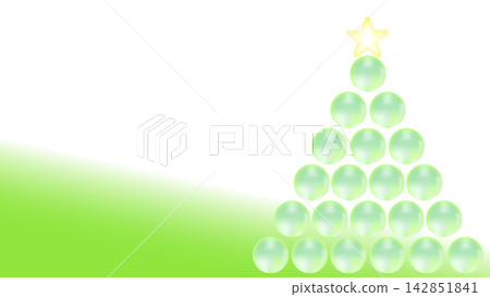 A Christmas tree made of sparkling yellow-green glass beads. 142851841