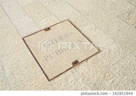 a public water cistern manhole in San Marino a public water cistern manhole in San Marino 142851949