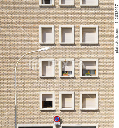 A modern brick building facade A modern brick building facade 142852057