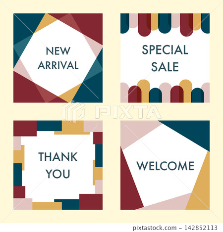 Geometric design card frame set Geometric design card frame set 142852113