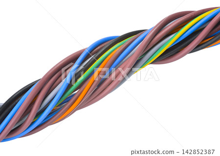 A tangle of colorful wires A tangle of colorful wires 142852387