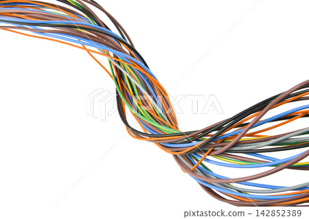 A tangle of colorful wires A tangle of colorful wires 142852389