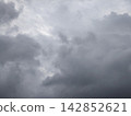 Illuminated Street Lamp Against Overcast Sky 142852621