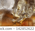 Macro Ice Cube and Straw in Iced Tea Glass 142852622
