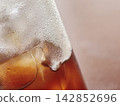 Macro Water Droplets on Frosty Iced Tea Glass 142852696