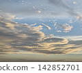 Wispy Clouds at Dusk in Soft Pastel Sky 142852701