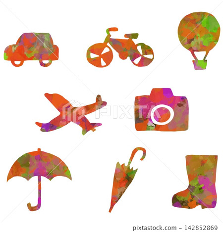 Hand-painted travel and outing item set (8 pieces) Hand-painted travel and outing item set (8 pieces) 142852869