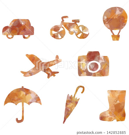 Hand-painted travel and outing item set (8 pieces) Hand-painted travel and outing item set (8 pieces) 142852885