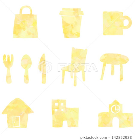 手繪生活家居用品9件套 手繪生活家居用品9件套 142852928