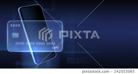 Modern credit card and smartphone. Modern credit card and smartphone. 142853065