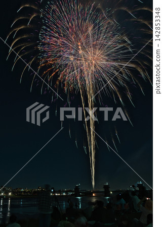 煙火在夜空中綻放;煙火在夏夜的夜空中盛開;煙火在夜空中盛開;絢麗的煙火表演;人們觀賞煙火。 煙火在夜空中綻放;煙火在夏夜的夜空中盛開;煙火在夜空中盛開;絢麗的煙火表演;人們觀賞煙火。 142853348