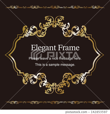 Luxury and elegant frame set, decorative borders, ornamental design, elegant details, gold 142853597