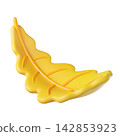 Sunny oak leaf in gradient orange. For autumn, Halloween, and decorative banners. 142853923