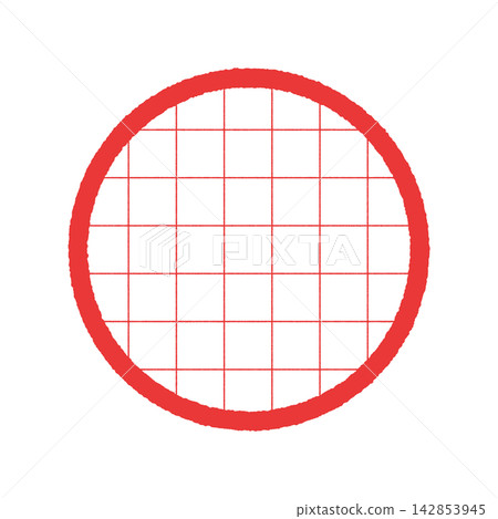 Simple and cute red hand-drawn grid texture round frame - decorative illustration material for embellishments and labels Simple and cute red hand-drawn grid texture round frame - decorative illustration material for embellishments and labels 142853945