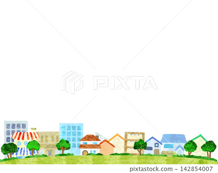 Calm cityscape landscape illustration Calm cityscape landscape illustration 142854007