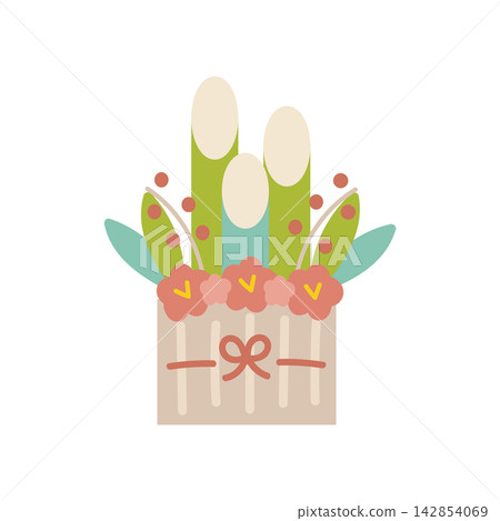 Kadomatsu (New Year's pine decoration) 2027 vector illustration material Kadomatsu (New Year's pine decoration) 2027 vector illustration material 142854069