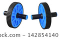 3d wheel ab roller with blue wheels and black handles. Compact core trainer for abs, arms, and stability workouts. 142854140
