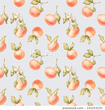 Grapefruit citrus fruit seamless pattern. Watercolor hand drawn floral food illustration isolated on blue background summer design home kitchen textile fresh print cosmetic package crockery banner Grapefruit citrus fruit seamless pattern. Watercolor hand drawn floral food illustration isolated on blue background summer design home kitchen textile fresh print cosmetic package crockery banner 142854293