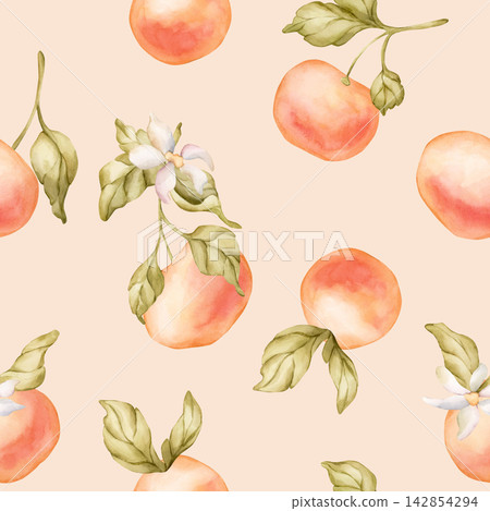 Grapefruit citrus fruit seamless pattern. Watercolor hand drawn floral food illustration isolated on beige background summer design home kitchen textile fresh print cosmetic package crockery banner Grapefruit citrus fruit seamless pattern. Watercolor hand drawn floral food illustration isolated on beige background summer design home kitchen textile fresh print cosmetic package crockery banner 142854294