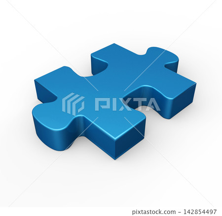 Blue Puzzle Piece Object 142854497