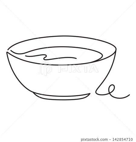 continuous line bowl of water spa continuous line bowl of water spa 142854710