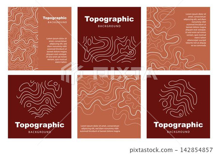 Topographic Map Background Social Media Templates, Square Banners and Geometric Logo Designs Topographic Map Background Social Media Templates, Square Banners and Geometric Logo Designs 142854857